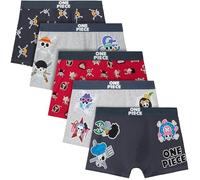 Get Trend One Piece Boys Boxer Shorts 7-15 Yrs, 5 Pack Soft & Stretchy Underwear, Elasticated & Breathable Anime Manga Boys Pants (14-15 Years, Multi One Piece)
