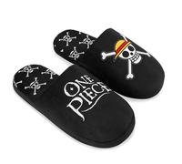 Get Trend One Piece Slippers Boys Teens, Slip On Mules, Warm Indoor House Slippers with Non Slip Sole, Anime Gifts for Boys (3/4 UK, Black One Piece)