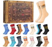 Get Trend One Piece Socks Advent Calendar 2026 for Men & Teens, 24 Pair | UK Size 7-11 Breathable Casual & Soft Daily Wear Mens Novelty Socks, 24 Day Christmas Countdown Calendar, Manga Xmas Gifts