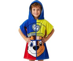 Get Trend Paw Patrol Bath Towel with Hood for Kids Changing Robe Marshall Rubble Absorbent Poncho Towel Swim Bath Shower Beach Towel Holiday Essentials (Blue Paw Patrol, 2-6 Years)