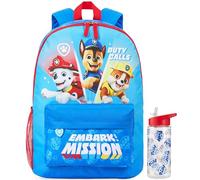 Get Trend Paw Patrol Boys Backpack Set 2 Pcs, 43cm School Bag | Lightweight Bookbag, Travel Sports Large Rucksack with 500ml Water Bottle, School Supplies Boys Gifts (Multi Paw Patrol)