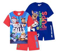 Get Trend Paw Patrol PJs Boys 2 Pack Short Sleeve Pyjamas Set Marshall Chase Rubble Lounge Sets Nightwear Boys Gifts (4-5 Years, Multi Paw Patrol 2 Pack)