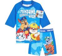 Get Trend Paw Patrol Swimsuit Set for Boys 2 Pcs with Swimming Trunks Marshall Rubble Chase Boys Rash Vest for Swimming Beach Trip Holiday Essentials (3-4 Years, Blue Paw Patrol)