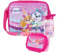 Get Trend Paw Patrol Water Bottle Lunch Bag and Lunch Box Kids Set 3 Pcs School Supplies Chase Rubble Skye Bento Snack Box BPA Free Leakproof Travel (Pink Paw Patrol)