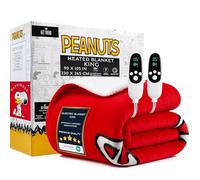 Get Trend Peanuts Snoopy Electric Blanket 230x265cm, King Size Soft & Luxurious Sherpa Fleece Heated Blanket, 9 Heat Settings & 12-Hour Auto-Off Timer (Red Snoopy, King UK)