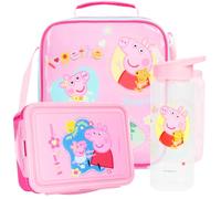 Get Trend Peppa Pig Girls Lunch Bag Set with Bento Box & Bottle