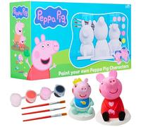 Get Trend Peppa Pig Paint Your Own Set for Kids & Girls, Plaster Figurines, Watercolours & Paint Brushes Set, DIY Arts & Crafts, Fun Gifts for Girls (Multi Peppa Pig)