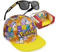 Get Trend Pokemon Baseball Cap Sunglasses Set for Boys, Adjustable Sun Hat 100% UV Shades, Kids Holiday Essentials, Boys Anime Gifts (Yellow/Multi Pokemon Set)
