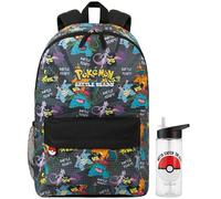 Get Trend Pokemon Boys Backpack Set, 2 Pcs Lightweight School Bag with BPA-Free 500ml Water Bottle, Travel Sports Large Kids Rucksack, School Supplies Gifts for Boys (Multi Battle Pokemon)