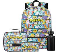 Get Trend Pokemon Boys Large Backpack 46cm, 4 Pcs School Bag Set