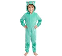 Get Trend Pokemon Pikachu Bulbasaur Charmander Squirtle Boys Fleece Onesie | 3D Long Sleeved Jumpsuit Costume, Soft & Warm All in One Pyjama Loungewear, Cosy Hooded Nightwear, Pokemon Gifts for Kids