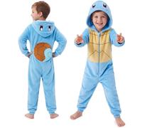 Get Trend Pokemon Pikachu Bulbasaur Charmander Squirtle Boys Fleece Onesie | 3D Long Sleeved Jumpsuit Costume, Soft & Warm All in One Pyjama Loungewear, Cosy Hooded Nightwear, Pokemon Gifts for Kids
