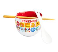 Get Trend Pokemon Ramen Bowl Set 20oz/600ml, Japanese Rice Noodles Bowl with Ceramic Spoon & Bamboo Chopsticks, Microwave Safe, Gifts for Adults (Multi Pokemon)