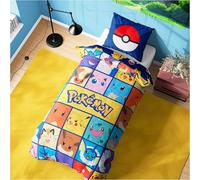 Get Trend Pokemon Single Duvet Cover Set Kids Teens, Reversible Bedding & Pillowcase for Boys Girls, Pikachu Bedroom Accessories, Anime Gifts for Boys (Multi Pokemon, Single)