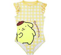 Get Trend Pompompurin Girls Swimming Costume 5-14 Yrs, One Piece Swimsuit, Front Zip-Up Beach Bathing Suit Swimwear, Swimming Accessory (5-6 Years, Yellow Pompompurin)