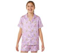 Get Trend Pusheen Girls Pyjama Sets 7-14 Years, Button-Down Half-Sleeve Loungewear Shirts & Pj Shorts, Soft & Comfy Nightwear (11-12 Years, Purple Pusheen)