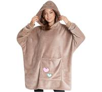 Get Trend Pusheen Oversized Hoodie for Women & Teens, One Size Soft Fleece Blanket Hoodie, Sherpa Lined Hood, Gifts for Women