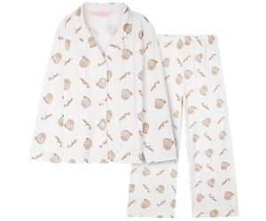 Get Trend Pusheen Pyjama Set for Girls & Teens 7-14 Yrs, Button-Up Top & Pyjama Trousers, Soft Loungewear PJs, Gift for Girls