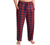 Get Trend Pyjama Pants for Men & Teens M-3XL, Soft Stretchable Lounge Pants Trousers, Breathable PJ Bottoms, Gifts for Him (3XL, Burgundy/Navy)
