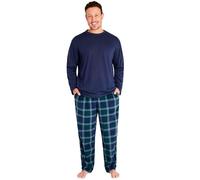 Get Trend Pyjamas Set for Men & Teens M-3XL, Loungewear & Nightwear PJs With 2 Pockets, Checked Lounge Pants, Gifts for Him (XL, Navy)