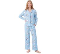 Get Trend Sanrio Hello Kitty| Cinnamoroll| Kuromi Pyjamas for Women, 2 Pcs Button-Up Loungewear Shirt & Pyjama Bottoms, Soft & Lightweight Ladies Womens Nightwear, Long Sleeved Sleepwear Pjs for Women