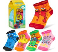 Get Trend Sanrio Hello Kitty & Friends | Sesame Street Girls Socks 5 Pair | Soft Crew Socks for Kids, Stretch Fit Breathable Casual School Sports Socks, Comfy & Bright Everyday Wear Gifts for Girls