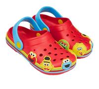 Get Trend Sesame Street Boys Clogs UK Size 5-12, Kids Adjustable Slip-on Indoor Outdoor House Garden Shoes, Beach Essentials (11/12 UK, Red Sesame Street)