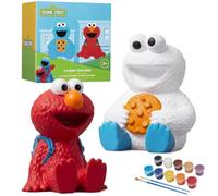 Get Trend Sesame Street Elmo & Cookie Monster Paint Your Own Set for Girls | Plaster Figurines with Watercolour Brushes & Paint Set, DIY Arts & Crafts Supplies, Kids Activities, Fun Gift Set for Girls