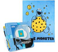 Get Trend Sesame Street Fleece Blanket Kids 130x150cm, Super Soft Cosy Cookie Monster Throw Blanket for Bed & Sofa, Warm Lightweight & OEKO-TEX Certified (Multi Cookie Monster)