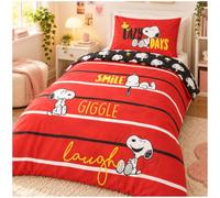 Get Trend Snoopy Single Duvet Cover Set for Kids and Teens | Reversible Bedding & Pillowcase, OEKO-TEX Certified Cotton-Rich Bedroom Accessories, Gifts for Boys & Girls