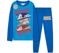 Get Trend SONIC THE HEDGEHOG Boys Pyjamas Set, Long PJs for Kids, Knuckles Cosy Loungewear Soft Official Nightwear, Gamer Gifts for Boys (7-8 Years, Blue Sonic)