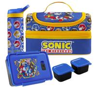 Get Trend Sonic The Hedgehog Insulated Lunch Bag Set, 3 Pcs Kids Bento Lunch Box with 2 Pots, 600ml Water Bottle & Food Carrier, BPA Free Bento Snack Box Set, School Supplies Gifts (Blue/Multi Sonic)