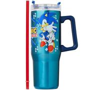 Get Trend Sonic The Hedgehog Insulated Tumbler with Straw 940ml/32oz, Stainless Steel Travel Mug for Hot & Cold Drinks, Metal Water Bottle, Coffee Cup (Blue Sonic/Shadaw)