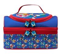 Get Trend Sonic The Hedgehog Kids Insulated Lunch Bag, Dual Compartments Cooler Bag for Lunch Box & Snacks, Food Carrier for School, Sports, Travel & Picnics, School Supplies Gifts (Blue/Red Sonic)