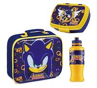 Get Trend Sonic The Hedgehog Kids Lunch Box 3 Piece Set Insulated Lunch Bag Snack Box 430ml Water Bottle BPA Free School Travel Official Merchandise
