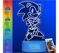 Get Trend Sonic The Hedgehog LED Night Light, Bedside Table & Desk Lamp with Adjustable Brightness, USB & Battery-Powered Lamp with 16 Colours 4 Modes (Multi Sonic)