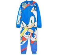 Get Trend SONIC THE HEDGEHOG Onesies for Boys 4-10 Years, Fleece Jumpsuit Pyjamas Loungewear PJs, Gamer Gifts for Boys (4-5 Years, Blue Speed Sonic)