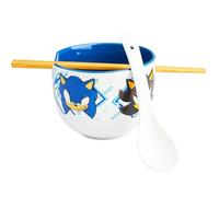 Get Trend Sonic The Hedgehog Ramen Bowl Set 20oz/600ml, Japanese Rice Noodles Bowl with Spoon & Bamboo Chopsticks, Microwave Safe, Gifts for Adults (Multi Sonic)