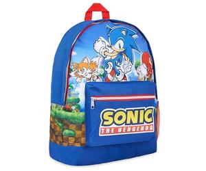 Get Trend Sonic the Hedgehog School Bag Kids Backpack for Boys Blue Large Capacity Backpack for School Travel Sports Book Bag 2 Pockets Sonic Gifts for Boys