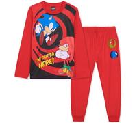 Get Trend SONIC THE HEDGEHOG, Shadow Boys Long Sleeve Pyjama Set, Cosy Nightwear Soft PJs Loungewear Sleepwear, Gaming Gifts for Boys (7-8 Years, Red Sonic/Knuckles)