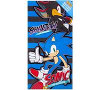 Get Trend SONIC THE HEDGEHOG Towel for Kids Teenagers Soft Absorbent Bath Shower Swimming Beach Towel Quick Dry 100% Cotton Shadow Holiday Essentials 140 x 70cm (Multi, 70x140cm)