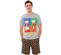 Get Trend South Park Men’s Pyjama Set XS-3XL, Two-Piece Crew Neck T-shirt & Pj Short Bottoms, Soft Breathable Loungewear Men’s Gifts (XS, Multi South Park)