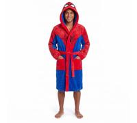 Get Trend Spiderman | Captain America Fleece Hooded Dressing Gown for Men | Cosy Loungewear, Soft Hooded Bathrobe with Tie Belt & Pockets, Warm & Comfy Housecoat, Nightwear Dry Robe, Superhero Gifts
