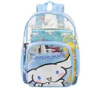 Get Trend SpongeBob | Barbie | Hello Kitty | Kuromi Girls Clear Backpack, 17in Transparent School Bookbag, Gifts for Girls, Blue Cinnamoroll, 17 x 13 x 6 inch, Clear Backpack