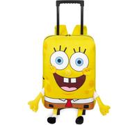 Get Trend Spongebob Squarepants Boys 3D Trolley Bag for Travel & School | 2-in-1 Kids Cabin Suitcase with Wheels & Handles, Backpack with Adjustable Straps, Travel Essentials (Yellow SpongeBob)