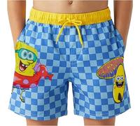 Get Trend Spongebob Squarepants Boys Swimming Shorts 4-12 Yrs, UPF 50+ Swim Shorts, Elasticated Mesh Lined Beach & Pool Swimming Trunks (5-6 Years, Blue Spongebob)
