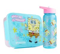 Get Trend Spongebob Squarepants Kids Bento Lunch Box & 640ml Water Bottle Set, BPA-Free Snack Lunch Box with Compartment Set for School, Travel, Picnic & School Supplies Girls Gifts (Multi Spongebob)