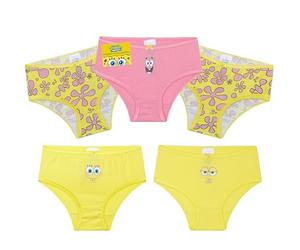 Get Trend SpongeBob Squarepants Knickers Girls Breathable Cotton Panties Underwear 5 Pack Soft Underpants Gifts for Girls (4-5 Years, Yellow SpongeBob 5 Pack)