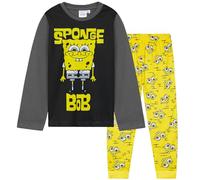 Get Trend SpongeBob SquarePants Pyjama Set Toddlers Boys 3-8 Years, Soft Long Sleeve PJs, Fun Loungewear Gifts for Him (4-5 Years, Grey SpongeBob)