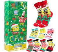 Get Trend SpongeBob SquarePants Socks Advent Calendar 2025 Teens, Kids Size 12-3.5, 24 Days Christmas Countdown, Gifts for Kids (Multi SpongeBob)